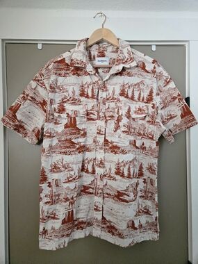 Goodfellow & Co Men’s M Burnt Orange Western Toile Button Down Shirt
